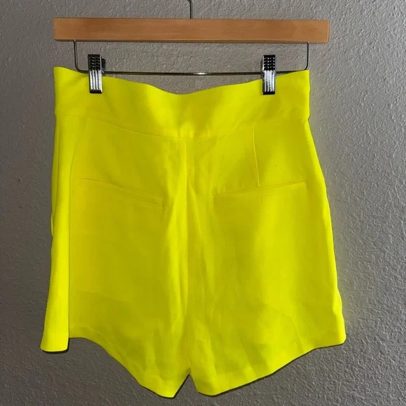 A.L.C. High Waist Neon Yellow Shorts - Picture 2 of 2